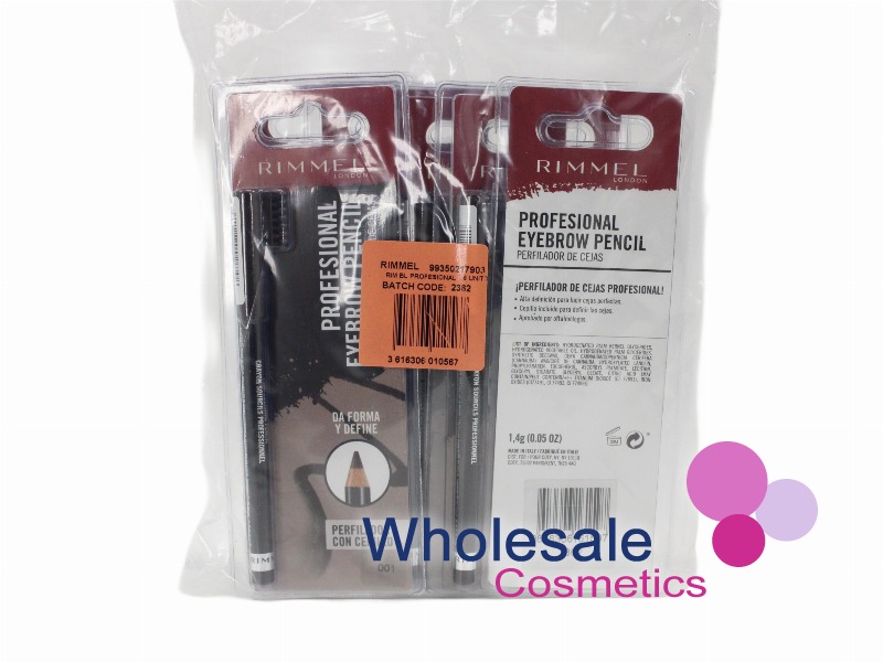 6 x Rimmel Eyebrow Professional Pencil - 001 DARK BROWN
